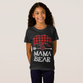 T-Shirt Mama Bear Pajama de Noël Rouge Plaid Buffalo Famil (Devant entier)