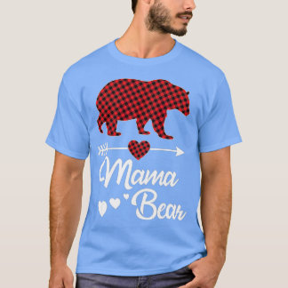T-shirt Mama Bear Pajama Red Buffalo Plaid Famille