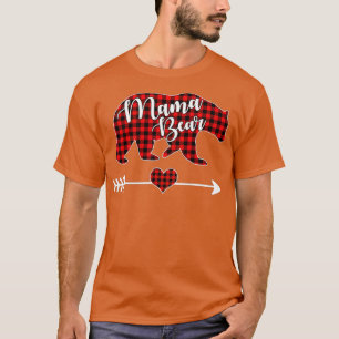 T-shirt Mama Bear Pajama Red Buffalo Plaid Famille