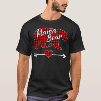 T-shirt Mama Bear Pajama Red Buffalo Plaid Famille
