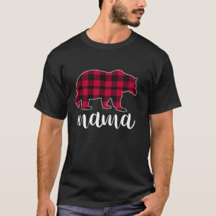 T-shirt Mama Bear Pyjama Red Buffalo Plaid
