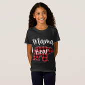 T-Shirt Mama Bear Red Plaid Pajama Famille de Noël (Devant entier)