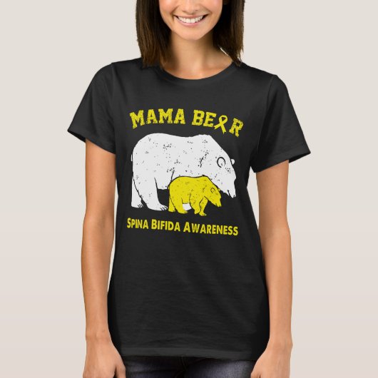 T-shirt Mama Bear SPINA BIFIDA Sensibilisation (Devant)