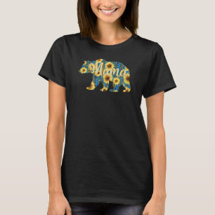 T-shirt Mama Bear, Sunflower Maman Vie