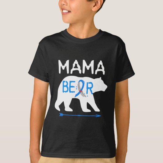 T-shirt Mama Bear Type One Diabète Sensibilisation (Devant)