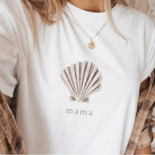 T-shirt Mama Boho Beach Shell Baby Shower