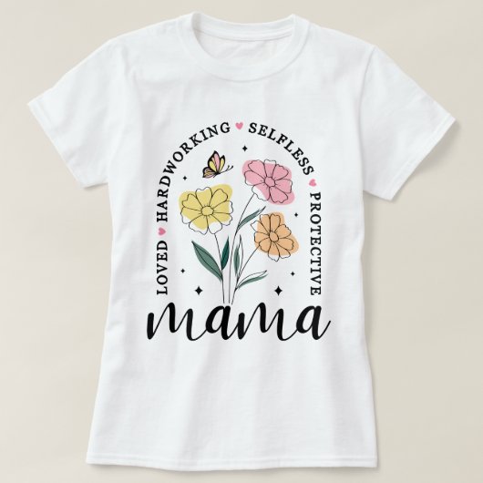 T-shirt Mama Boho Flowers Mama (Design devant)