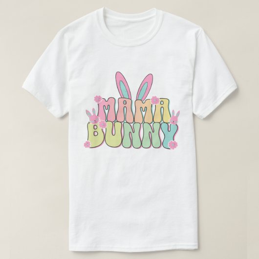 T-shirt 🌸 Mama Bunny Sticker Pastel esthétique - Mille Es (Design devant)