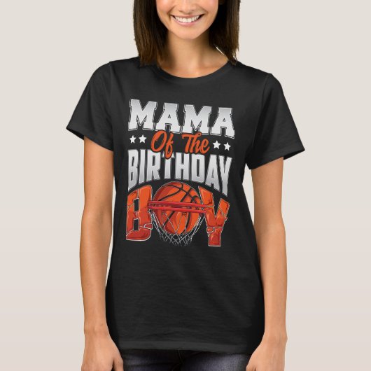 T-shirt Mama Bysketbyll Birthday Boy Family Byller B-day P (Devant)