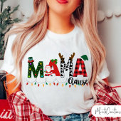 T-shirt Mama Claus Christmas, Christmas, Red buffalo Mom.