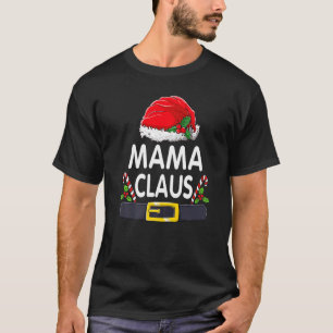 T-shirt Mama Claus Pajamas de Noël Santa Hat Correspondanc