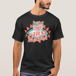 T-shirt Mama de ferme, Porcs, Animaux de campagne, Maman M