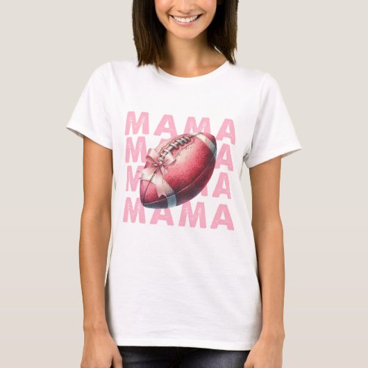 T-SHIRT MAMA DE FOOTBALL ROSE PASTEL (Devant)