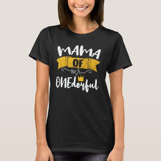 T-shirt Mama de Mr Onederful 1er Anniversaire Correspondan (Devant)