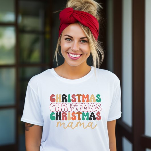 T-shirt Mama de Noël Super rétro