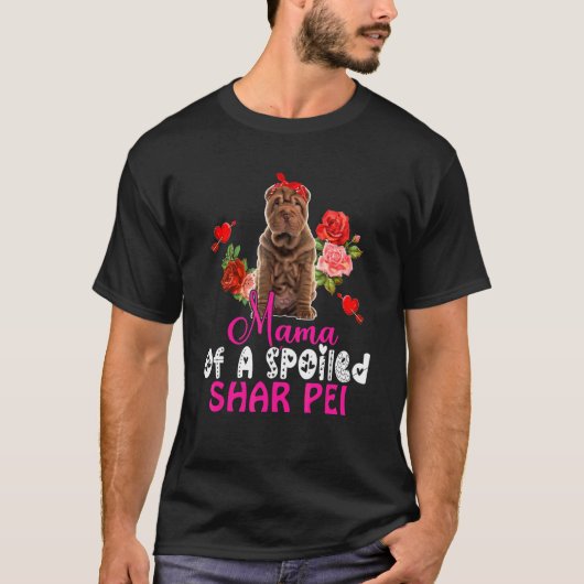 T-shirt Mama D'Un Shar Pei Cute Shar Pei Chien Bow T (Devant)