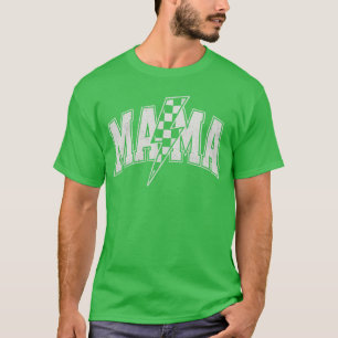 T-shirt Mama Éclair à carreaux Varsity Maman Femmes Mo