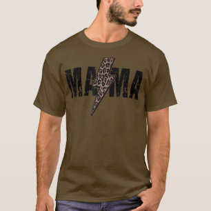 T-shirt Mama Éclair Léopard Cheetah Imprimé Mères