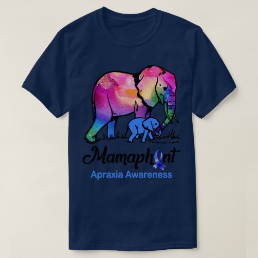 T-shirt Mama Elephant Mamaphant Apraxie Sensibilisation (Design devant)