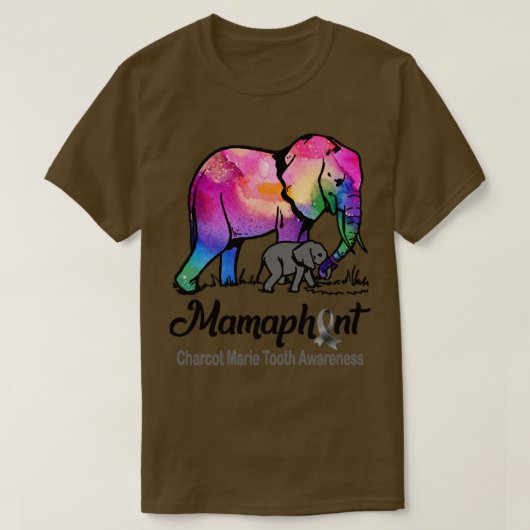 T-shirt Mama Elephant Mamaphant Charcot Marie Tooth (Design devant)
