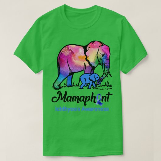 T-shirt Mama Elephant Mamaphant Ichthyose Sensibilisation (Design devant)