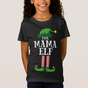 T-Shirt Mama Elf Matching Famille Groupe Noël Maman
