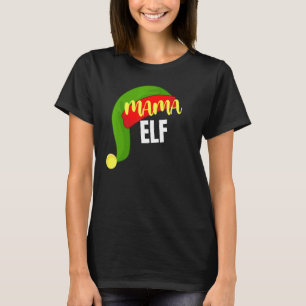 T-shirt Mama Elf Matching Family Group Christmas Party Paj