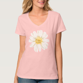 T-shirt Mama Est - col en V en forme de marguerite