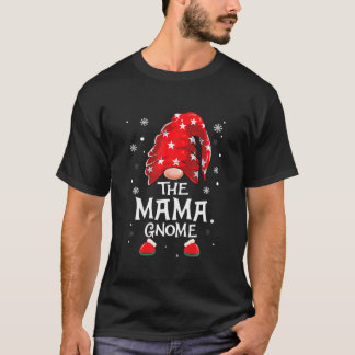 T-shirt Mama Gnome Buffalo Plaid Correspondant Famille Noë