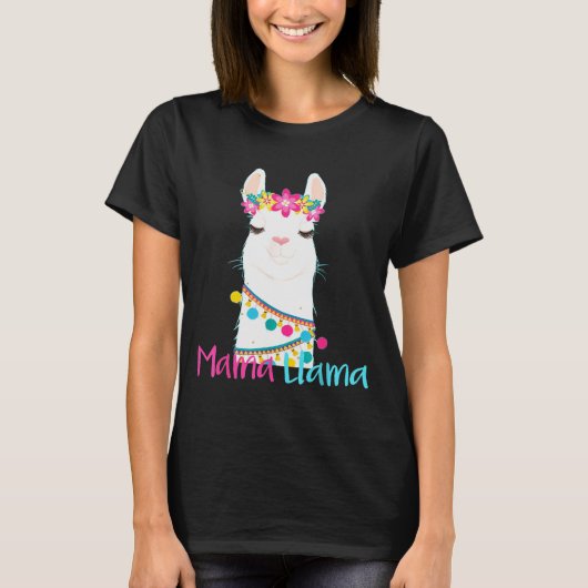 T-shirt Mama Llama Funny Mother's Day Shirt For Women Mom (Devant)