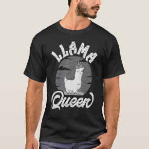 T-shirt Mama Llama Queen Animal Pour Femmes Filles 1