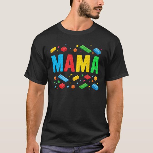 T-shirt Mama Master Builder Blocs de briques Blocs Funny M (Devant)