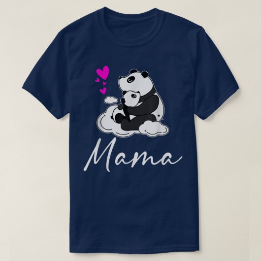 T-shirt Mama mignonne Bébé Panda ours Fête des mères Mama  (Design devant)
