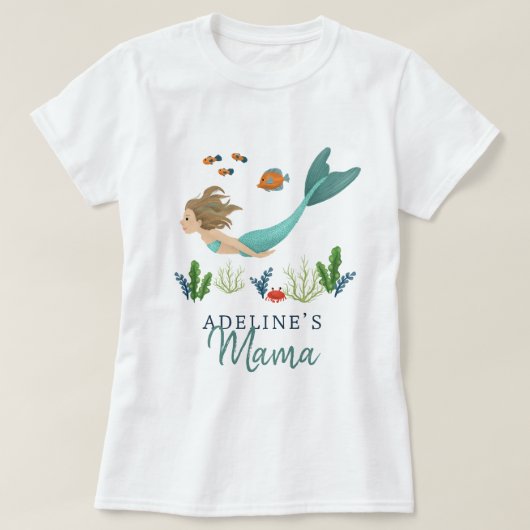 T-shirt Mama mignonne et magique sous la mer Mère maman si (Design devant)