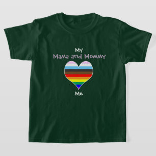 T-shirt Mama/Mommy Rainbow Heart (pour les couleur