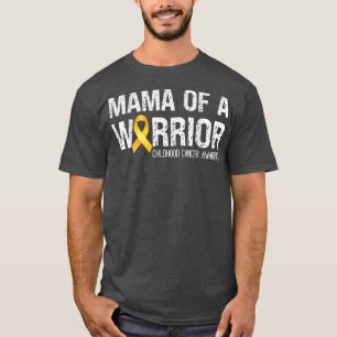 T-shirt Mama of a Warrior Chilhood Cancer Ribbon Oncology