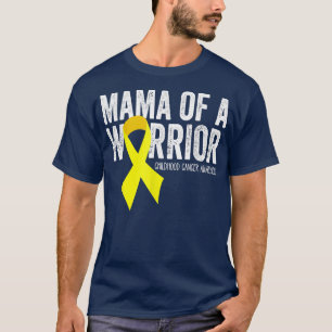 T-shirt Mama of a Warrior Chilhood Cancer Ribbon Oncology