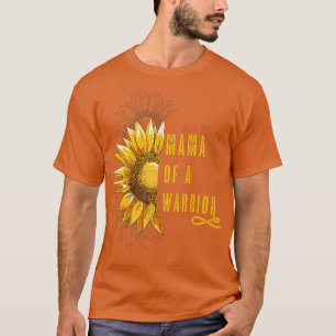 T-shirt Mama of a Warrior Chilhood Cancer, Ruban Oncolog