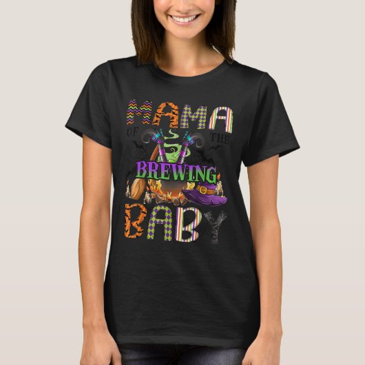T-shirt Mama Of Brewing Baby Halloween One Soky Mama (Devant)