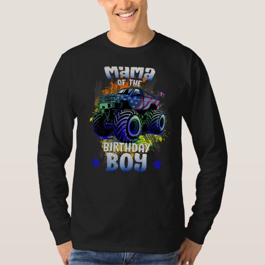 T-shirt Mama Of The Birthday Boy Monster Truck Anniversair (Devant)