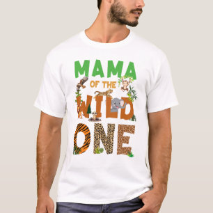 T-shirt Mama Of The Birthday Wild One Safari Birthday Boy