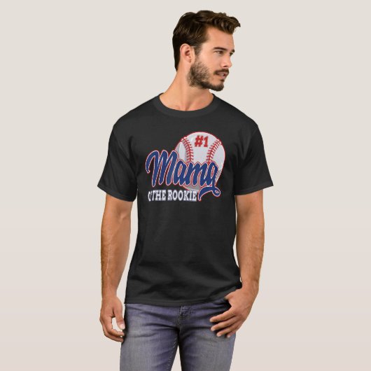 T-shirt Mama Of The Rookie Baseball 1er Anniversaire Baseb (Devant entier)