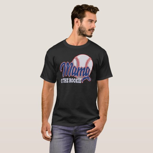T-shirt Mama Of The Rookie Baseball Anniversaire Baseball (Devant entier)
