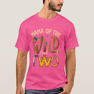 T-shirt Mama Of The Wild et deux zoo Safari Jungle Birthda