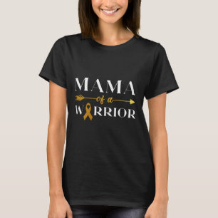 T-shirt Mama Of Warrior Children Cancer Awareness Gold Ri