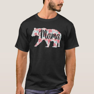 T-shirt Mama Ours Floral Fleur Famille Mignonne Mère s D