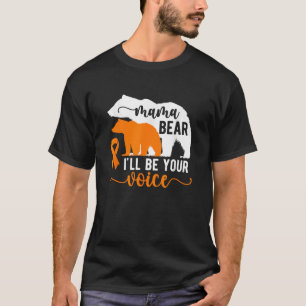 T-shirt Mama Ours Leukemia Maman D'Une Leucémie Guerrier M