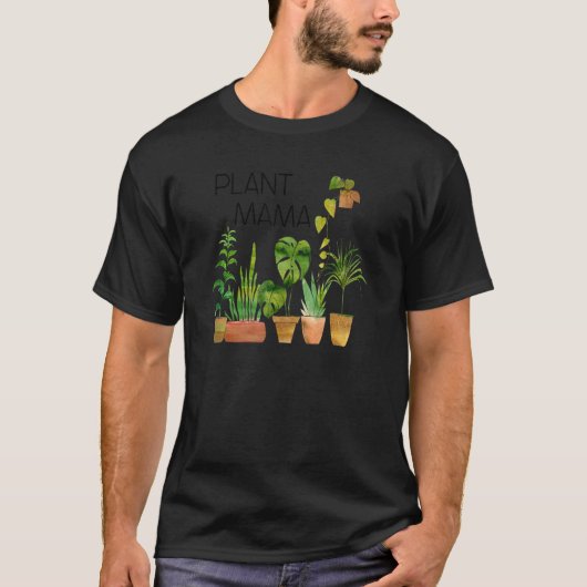 T-shirt Mama Plante Plantes de Maison en Pot Illustrées Ja (Devant)