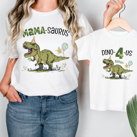 T-shirt Mama-saurus Dinosaur Thème Anniversaire de enfant 