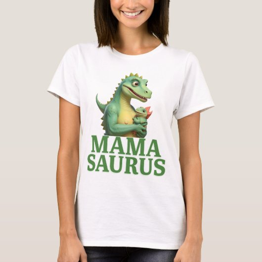 T-shirt Mama Saurus Famille Matching Fundy T Rex Design (Devant)